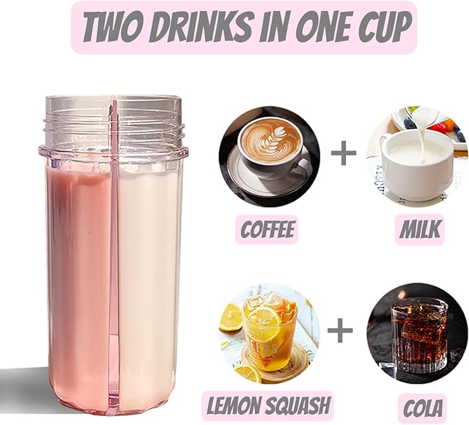 28oz Split Flask Tumbler 2 in 1 Mixed Drink Tumbler, Kawaii Cup With Storage Blender Water Bottle, Travel Camping Snack Slushie Cup With Straw (black)