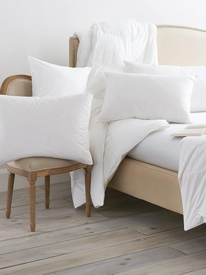 BOLL & BRANCH Down Chamber Pillow – Luxury 100% Organic Cotton Shell – Cleaner Cruelty Free US Down Bedding – Premium Comfort and Superior Head Support– Soft, King