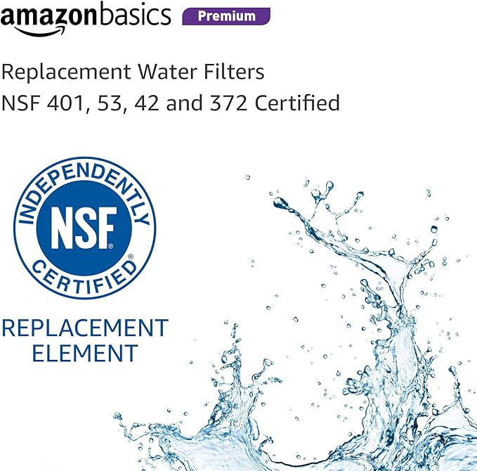 Amazon Basics Replacement GE FQSVF Drinking Water System Filter, 2-Pack, Premium Filtration