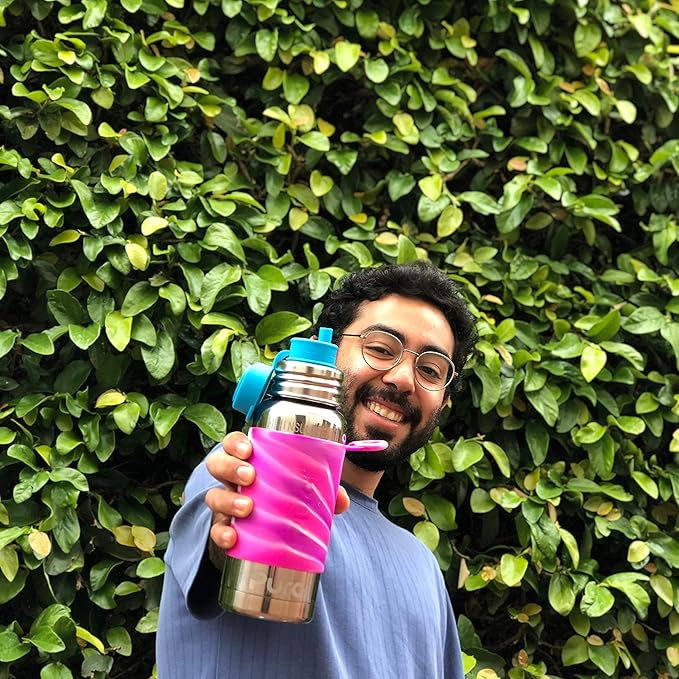 Pura Sport Big Mouth Silicone Sport Top Lid - Plastic-Free, Spill-Leak Proof, Medical-Grade, Fits All Pura Bottle - Aqua