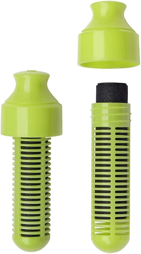 Bobble Classic Water Bottle, Filtered Water, BPA-Free Reusable Bottle, Soft Touch Carry Cap with Replaceable Carbon Filter for Sustainable Water and Hydration 18.5 oz - 2 Pack (Lime)
