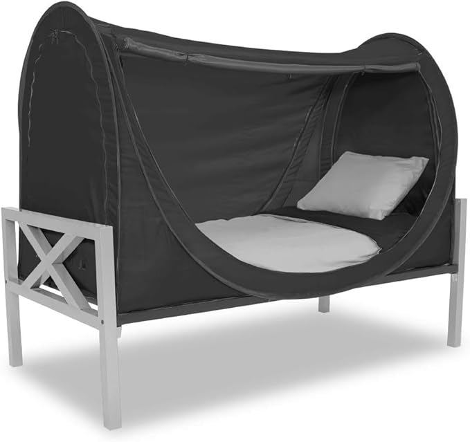 Privacy Pop up Eclipse Bed Tent Bed Drapes (Black, Queen)