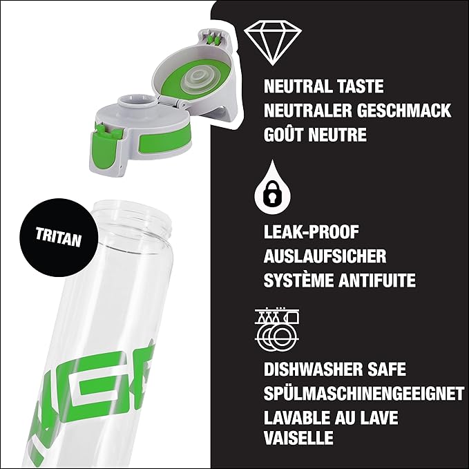 SIGG - Tritan Renew Transparent Water Bottle - Total Clear ONE MyPlanet - For Carbonated Beverages - Dishwasher Safe - With Fruit Strainer - Leakproof & Lightweight - BPA Free - 17 Oz / 25 Oz / 51 Oz