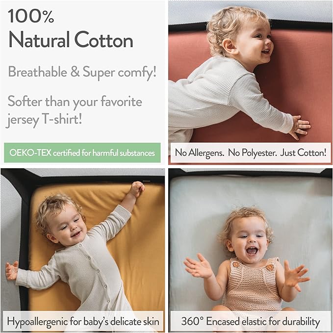 Bassinet Sheets Compatible with 4moms Mamaroo Sleep Bassinet - Fits 18 x 30 Inch Oval Bassinet Mattress – Snuggly Soft 100% Jersey Cotton – 2 Pack – Light + Dark Grey – 2 Pack